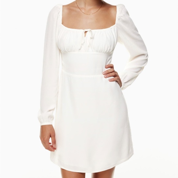 Aritzia Sunday Best Delilah Long Sleeve Dress Dark Ivy Green - Picture 4 of 4